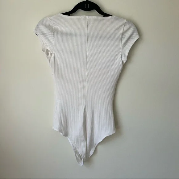 Reformation Ivory Ribbed Bodysuit - Picture 2 of 8